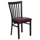 Flash Furniture HERCULES Series Black School House Back Metal Restaurant Chair - Burgundy Vinyl Seat-500 lb. Weight Capacity