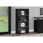 Monarch Specialties 7407 48"H Bookcase - Black/Grey With Adjustable Shelves-Clean lines and a thick panel construction featured in a modern industrial style to blend with any decor