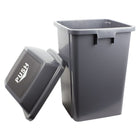 Johnny Vac Trash Garbage Bin with Push Down Lid, Grey, 2 Pack-Grey