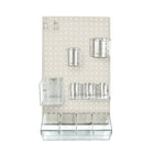 Azar 12-Piece Pegboard Wall Organizer Kit with One Panel and Accessory Assortment - White-Sold in Multiples of: 1