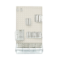 Azar 12-Piece Pegboard Wall Organizer Kit with One Panel and Accessory Assortment - White-Sold in Multiples of: 1