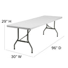 Flash Furniture 30"W x 96"L GranitePlastic Folding Table - White-1.75" Thick Granite White Table Top