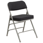 Flash Furniture HERCULES Series Premium Curved Triple Braced & Double-Hinged Black Pin-Dot Fabric Metal Folding Chair-Black Pin-Dot Fabric Upholstered Seat and Back