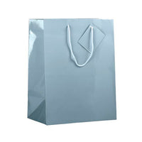 Jam Paper Glossy Gift Bags with Rope Handles - Large - 10" x 5" x 13" - Baby Blue - 100 Pack-Color: Baby Blue Glossy