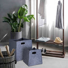 Truu Design, Square Felt Storage Baskets, Set of 3, 15 x 14.5 x 14 inches, Light Grey-Easily foldable, and each basket nests into one another for space-saving storage solution