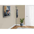 Monarch Specialties 2007 Coat Rack - Silver Metal-With 2 tiers of hooks, there are plenty of hooks to hang coats, hats and even umbrellas