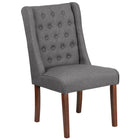Flash Furniture HERCULES Preston Series Tufted Parsons Chair - Grey Fabric-Grey Fabric Upholstery