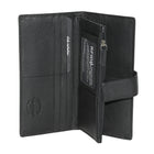 Club Rochelier Ladies Clutch with Tab Wallet - Black-3 Slot pockets; 1 Coin pocket; 2 Zippered pocket