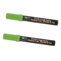 Marvy Uchida Chisel-Tip Liquid Chalk Markers - Erasable - Dustless - Lime Green - 2 Pack-Colour: Lime Green