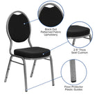 Flash Furniture Black Vinyl Side Reception Chair with Chrome Sled Base - 4 Pack-Upholstered Back and Seat