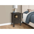 Monarch Specialties 2145 Accent Table - Brown Oak Night Stand With Storage-Assembly required: Illustrated instructions and all hardware are provided for convenience (additional tools may be needed)
