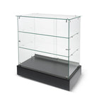 Can-Bramar Econoline Frameless Glass Showcase with Two Shelves - 36" D x 20" W x 38" H-Sturdy 6 mm Tempered glass