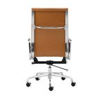 Plata Import Alark Office Chair Pu Leather Upholstery High Back Metal Frame - Tan-Fixed Arms