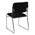 Flash Furniture HERCULES Series Fabric High Density Stacking Chair with Chrome Sled Base - Black-Stack Quantity: 30