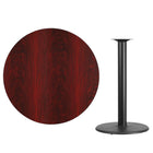 Flash Furniture 42'' Round Laminate Table Top, Mahogany with 24'' Round Bar-Height Table Base (XURD42MATR24B)-Mahogany Laminate Top