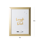 MasterVision Magnetic Dry-Erase Quote Board - "LOL" Quote - Gold Metallic Frame - 18" W x 24" L-Stylish and elegant metallic gold frame
