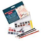 Derwent Shade and Tone 12-Colour Mixed Media Set (2305903)-Set inlcudes 7 Inktense paint pans, 2 Graphitint paint pans, 2 Tinted Charcoal paint pans, 1 Pastel Shades paint pan, 1 Terracotta Drawing pencil, 1 Dark Onyx pencil and 1 B Graphic pencil, plus a mini waterbrush, sponge and 5 mixing palettes