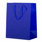 Jam Paper Glossy Gift Bags with Rope Handles - Large - 10" x 5" x 13" - Blue - 100 Pack-Our giftbags feature a soft rope handle and an attached blank gift tag, allowing you to address your gifts or favors.