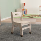 Flash Furniture Bright Beginnings Commercial Grade Wooden Classroom Chairs, 10" Seat Height with Foot Caps - Natural - Set of 2-Quick and Easy Assembly, Wipe Clean with a Damp Cloth Then Dry