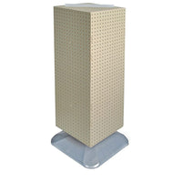Azar Displays 40" x 14" x 14" Weighted 4-Sided Interlocking Pegboard Floor Display, Almond (701435-ALM)-4-Sided interlocking pegboard display revolves on a weighted base