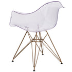 Flash Furniture Alonza Series Transparent Side Chair with Gold Base-Polypropylene Molded Structure
