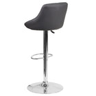 Flash Furniture Contemporary Grey Vinyl Bucket Seat Adjustable Height Barstool with Chrome Base-Bucket Seat with Mid-Back