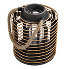 Truu Design Rattan and Wooden Lantern, 8 x 16 inches, Brown-Table top display
