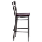 Flash Furniture HERCULES Series Clear Coated "X" Back Metal Restaurant Barstool - Mahogany Wood Seat-"X" Back Design
