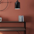 Can-Bramar Encora Writing Desk - Matte Black and Walnut-This desk offers sufficient arm space and allows you to freely move your legs to relieve stress after long periods of work or study