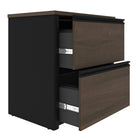 Bestar Connexion 30“ Lateral File Cabinet, Antigua & Black-Drawers on ball-bearing slides for smooth and quiet operation