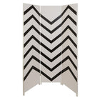 kieragrace Stockholm Danielsson Room Divider - 47” x 71”, Three Panel, White with Black Zigzag-5