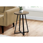 Monarch Specialties 2177 Accent Table - 22"H/Dark Taupe/Black Metal-Use it conveniently as a snack table or sofa side table