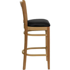 Flash Furniture HERCULES Vertical Slat Back Walnut Wood Restaurant Barstool - Black Vinyl Seat - 2 Pack-Black Vinyl Upholstered Seat