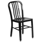 24'' Round Black Metal Indoor-Outdoor Table Set with 4 Vertical Slat Back Chairs [CH-51080TH-4-18VRT-BK-GG]-4