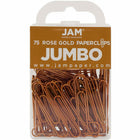 JAM Paper Colored Jumbo 2" Paper Clips - Rose Gold - 2 Packs of 75-Color: Rose Gold