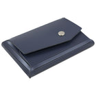 JAM Paper Leather Business Card Case with Snap Closure, Angular Flap, Navy Blue (233331744)-Quantity: Sold individually