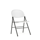 Flash Furniture HERCULES Series Granite Plastic Folding Chair with Charcoal Frame - White-330 lb. Weight Capacity