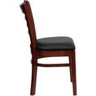 Flash Furniture Lacey Series Solid Back Mahogany Wood Restaurant Barstool - 2 Pack-Black Vinyl Upholstered Seat