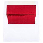 JAM Paper A2 Foil Lined Envelopes, 4.38 x 5.75, White with Red Lining, 250 Pack (72158H)-White with red foil lined envelope