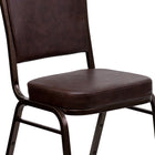 Flash Furniture HERCULES Series Crown Back Stacking Banquet Chairs with Brown Vinyl & Copper Vein Frame - 4 Pack-Seamless Back Panel