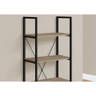 Monarch Specialties 7800 48"H Bookcase - Dark Taupe/Black Metal-Weight capacity per shelf: 300 lbs
