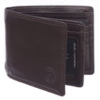 Club Rochelier Men's Slimfold Wallet with Centre Wing - Mahogany-15 Credit card slots