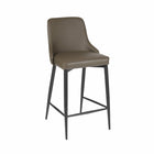 Plata Decor Island Stools with Black Metal Legs - Taupe - 2 Pack-High back