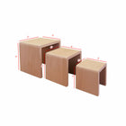 Eddie's Small Wooden Display Risers - Natural - 3 Pack-Made with solid beech wood construction (1/4" thick) and a sanded finish