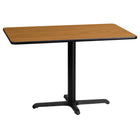 Flash Furniture 24'' x 42'' Rectangular Laminate Table Top, Natural with 22'' x 30'' Table-Height Base (XUNT2442T2230)-Hospitality Table