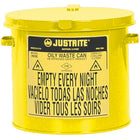 Justrite Oily Waste Cans, 2 Gal, 9 5/8" x 9 1/8", Yellow-Colour: Yellow