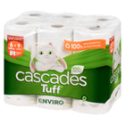 Cascades Tuff Enviro Mega Kitchen Roll Towels - 100% recycled - 2-Ply - 160 Sheets - White - 6 Pack-160 sheets per roll
