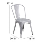 Flash Furniture Commercial Grade Silver Metal Indoor-Outdoor Stackable Chair-Floor Protector Plastic Glides