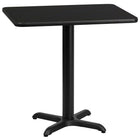 Flash Furniture 24'' x 30'' Rectangular Laminate Table Top, Black with 22'' x 22'' Table-Height Base (XUBK2430T2222)-Black Laminate Top