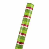 JAM Paper Christmas Wrapping Paper - Lime Green Merry Stripes Design Gift Wrap - 22.5 sq. ft.-Design: Lime Green Merry Stripes